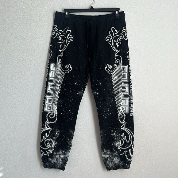 Versace Jeans Couture Felpa Panel Galaxy Sweatpants in Black-White, New, Size L - Picture 5 of 16